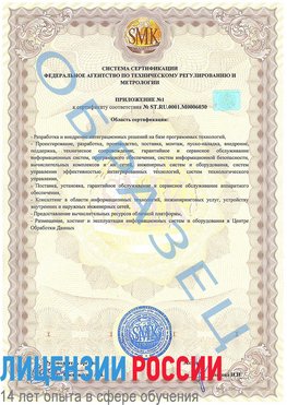 Образец сертификата соответствия (приложение) Коркино Сертификат ISO 27001