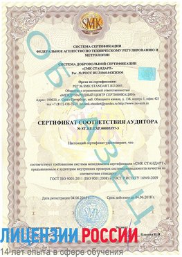 Образец сертификата соответствия аудитора №ST.RU.EXP.00005397-3 Коркино Сертификат ISO/TS 16949