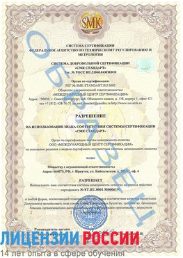 Образец разрешение Коркино Сертификат ISO 50001